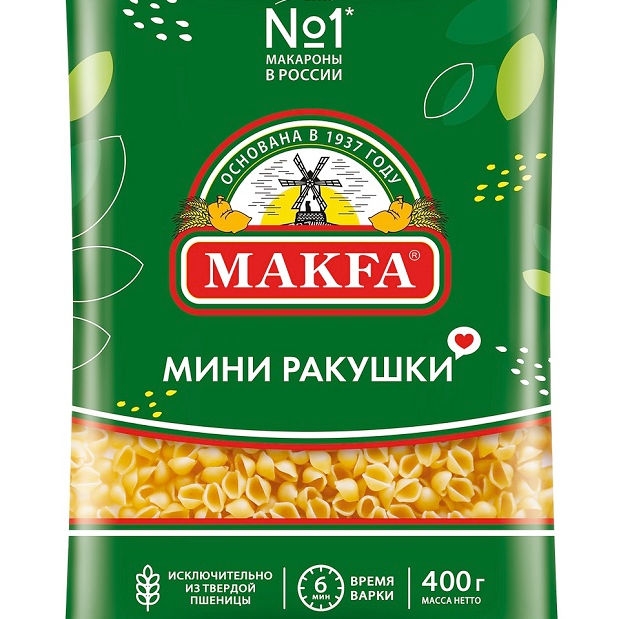 Макароны Макфа мини Ракушки 400 гр