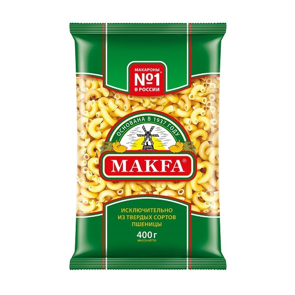 Макароны Макфа Рожки гладкие 400 гр