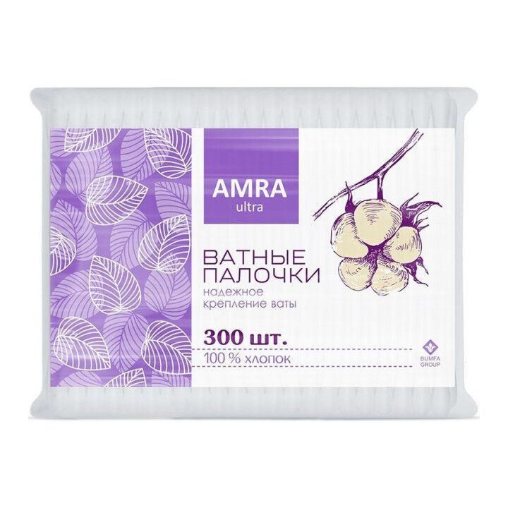 Ватные палочки AMRA пакет 300 шт