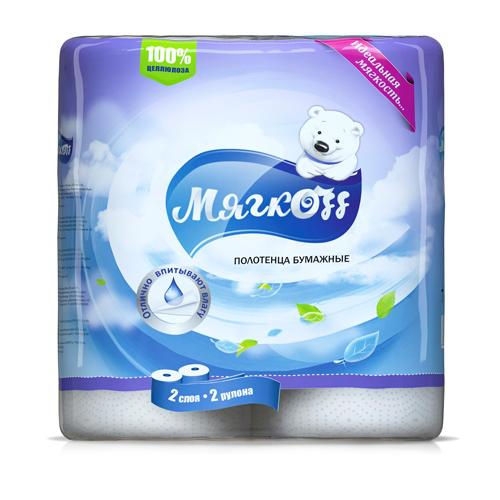 Полотенце Мягкoff 2 сл 2 шт