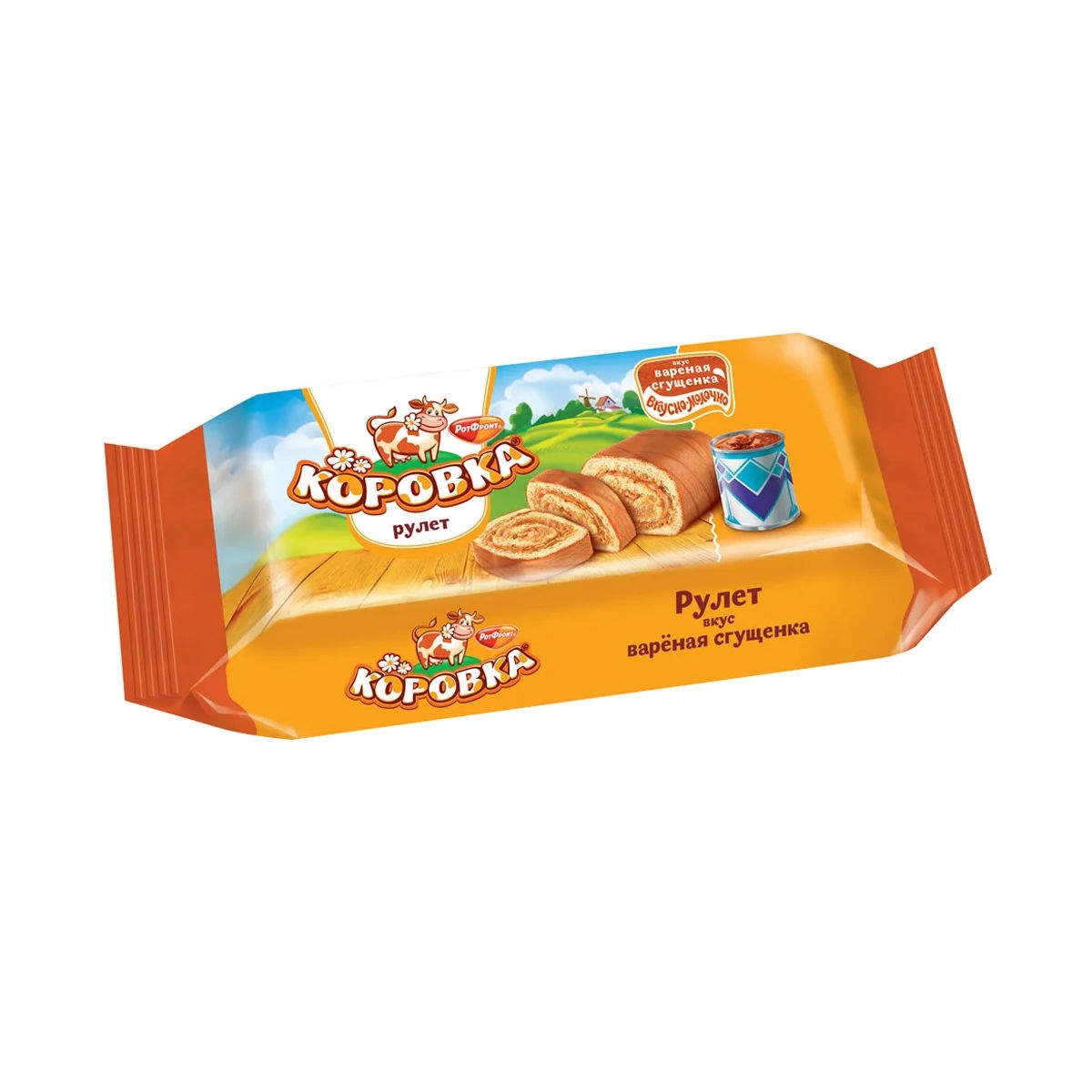 Рулет бисквитный Коровка вареная сгущенка 200 гр