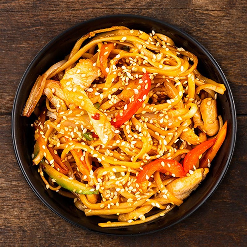 С курицей (удон)